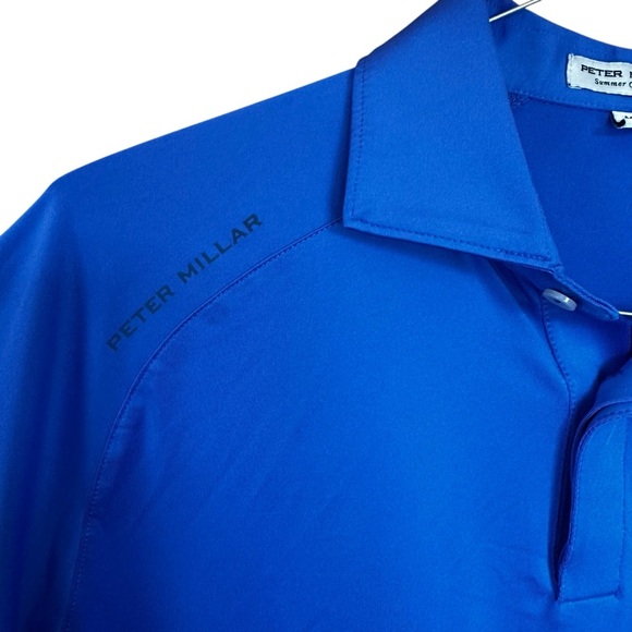 Peter Millar Performance Polo Summer Comfort Crown Sport - Network Logo Blue M - Picture 3 of 11